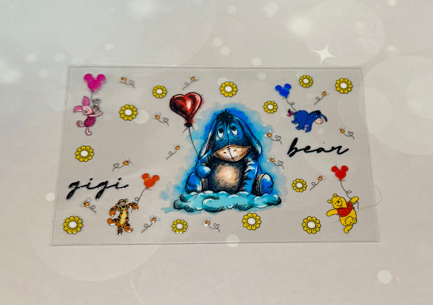 Pooh card wrap stickers
