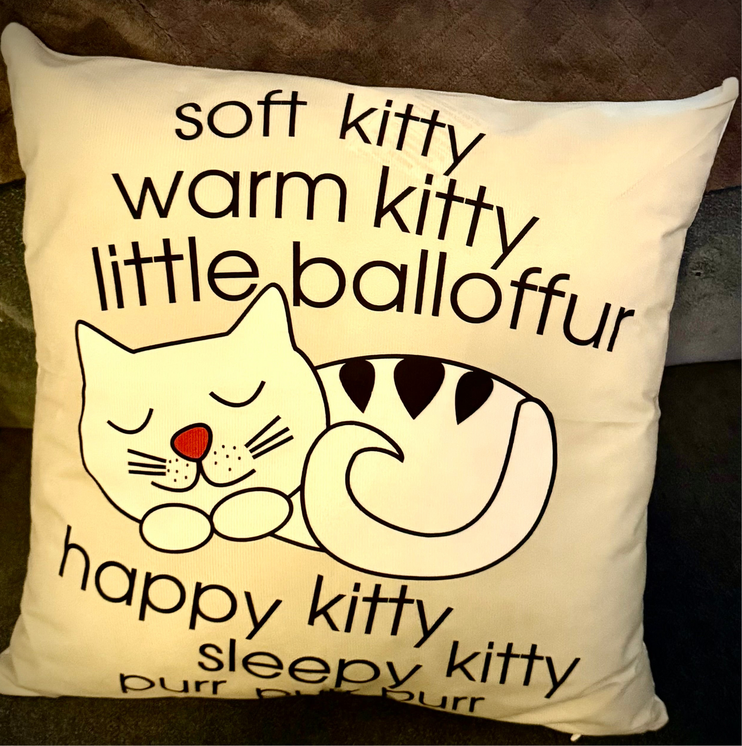 Soft kitty throw pillow cover (cover only)