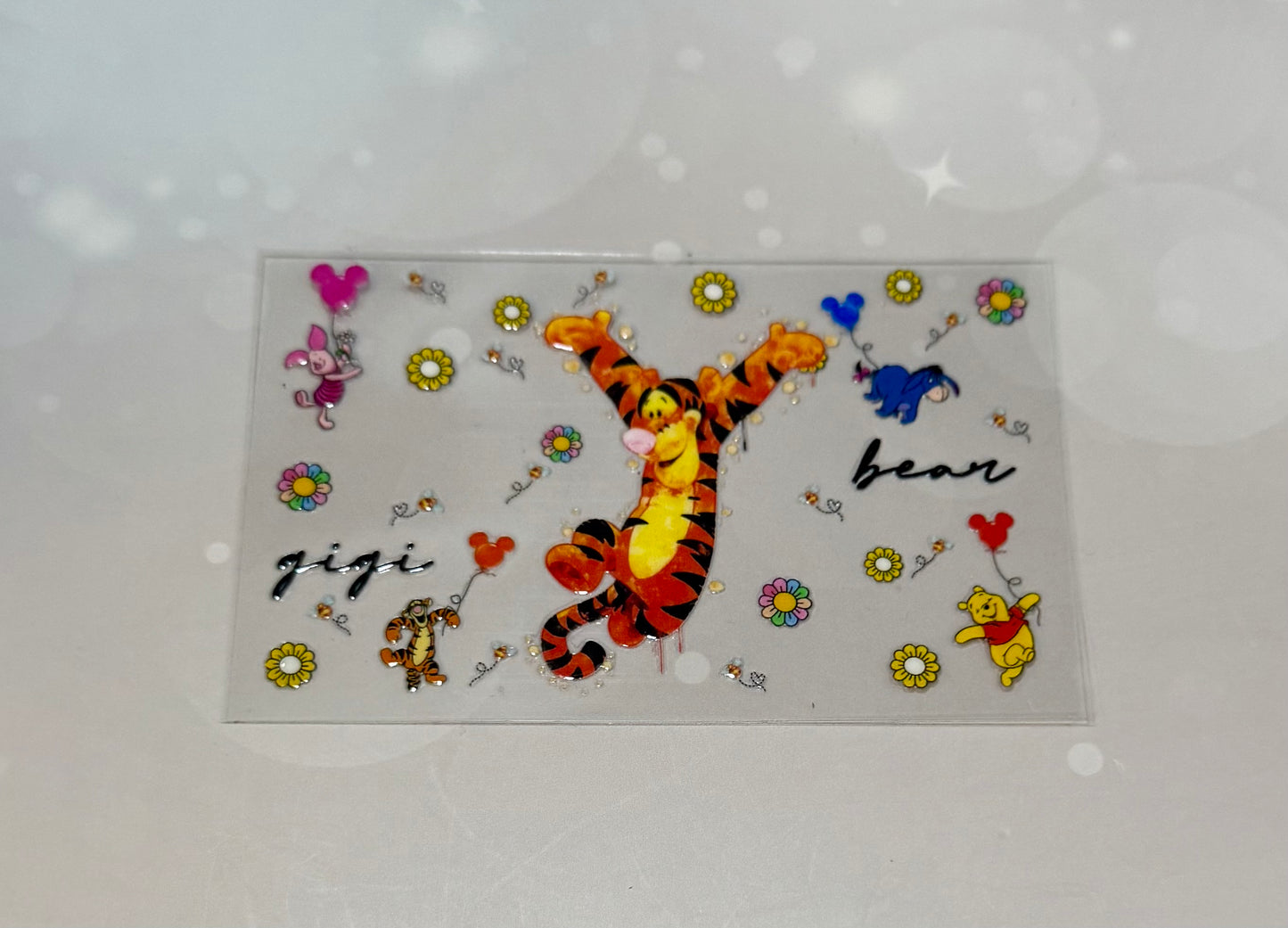 Pooh card wrap stickers