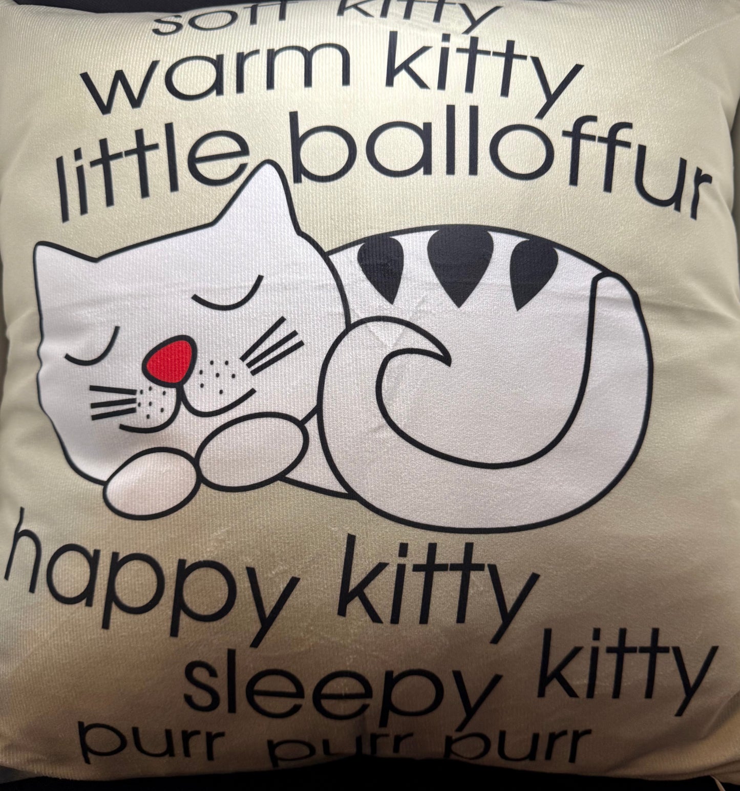 Soft kitty throw pillow cover (cover only)