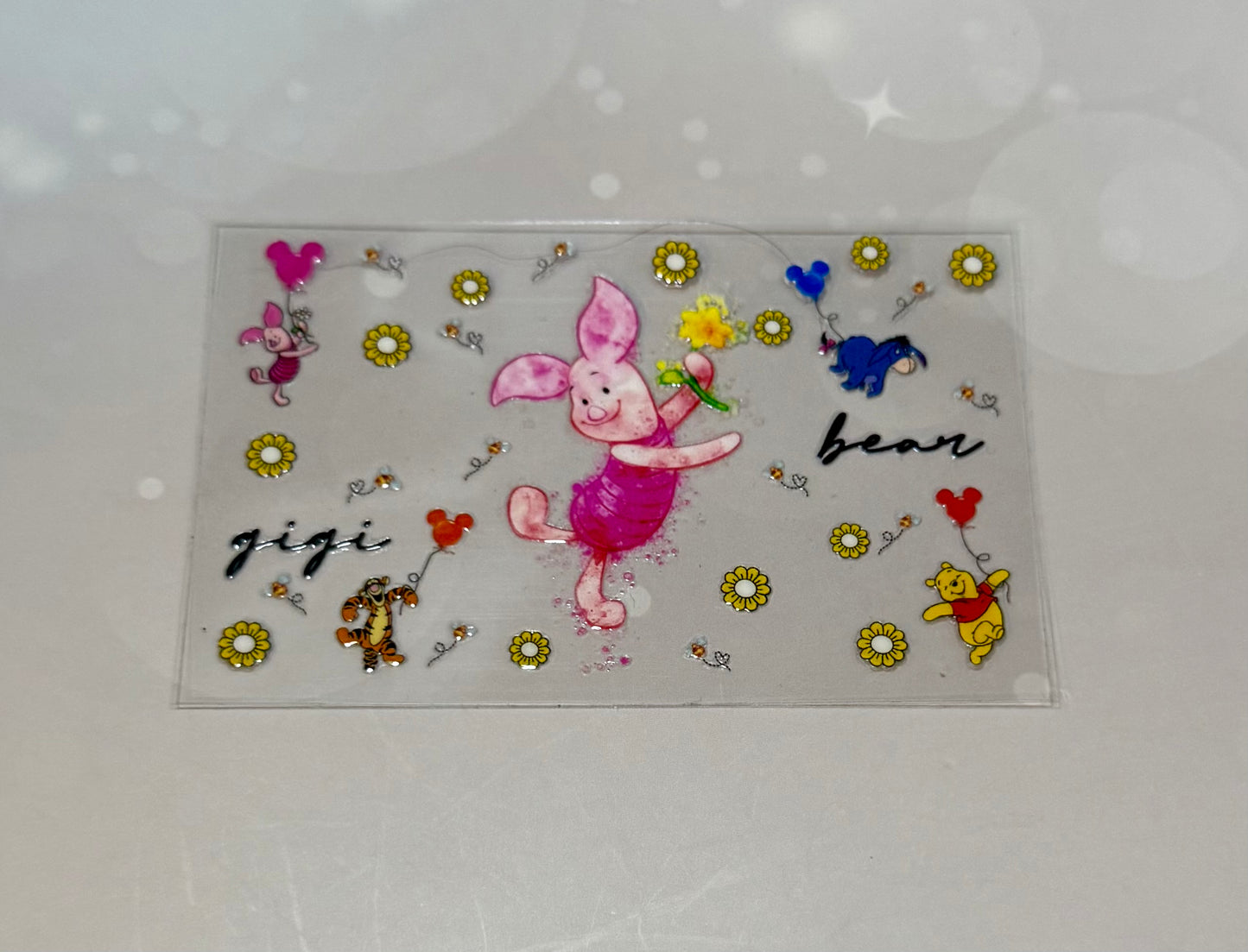 Pooh card wrap stickers