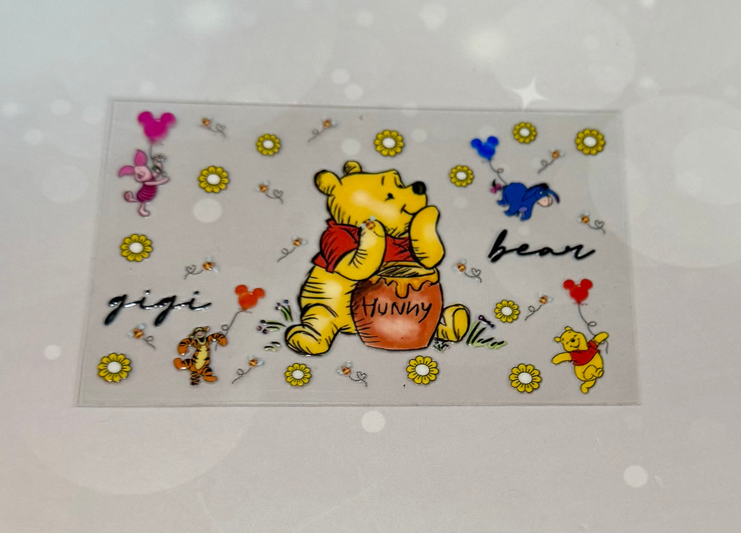 Pooh card wrap stickers