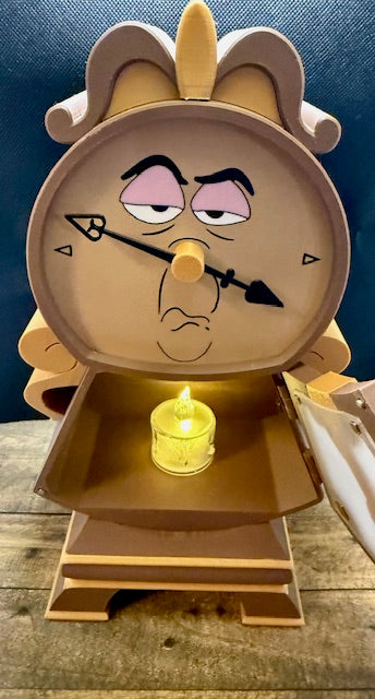 3d printed Cogsworth clock with changeable face plate