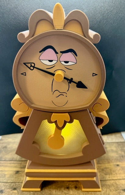 3d printed Cogsworth clock with changeable face plate