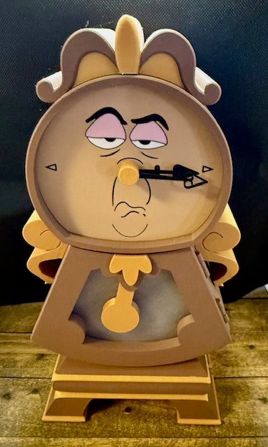 3d printed Cogsworth clock with changeable face plate
