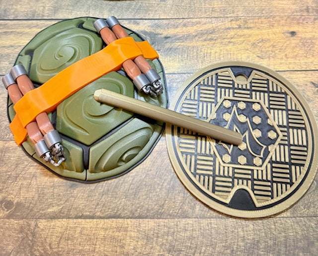 3d printed TMNT Michelangelo shell