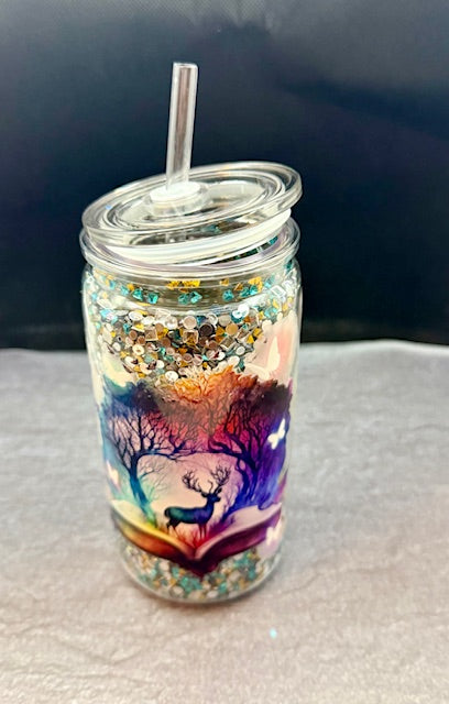 16oz snowglobe tumbler