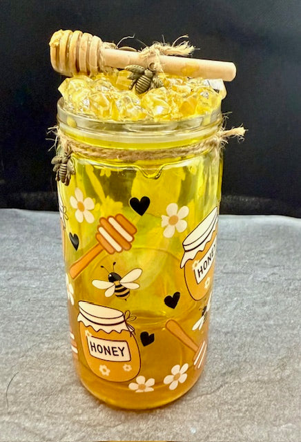 16oz Snowglobe tumbler with decorated top