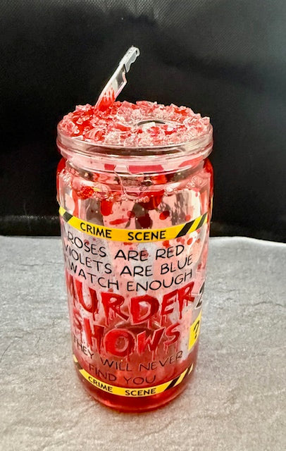 16oz Snowglobe tumbler with decorated top