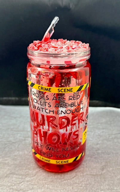 16oz Snowglobe tumbler with decorated top