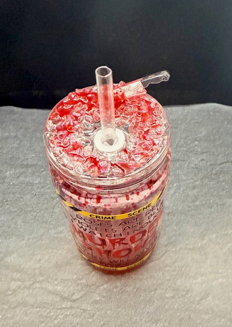 16oz Snowglobe tumbler with decorated top