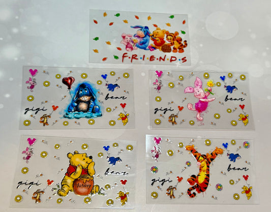Pooh card wrap stickers