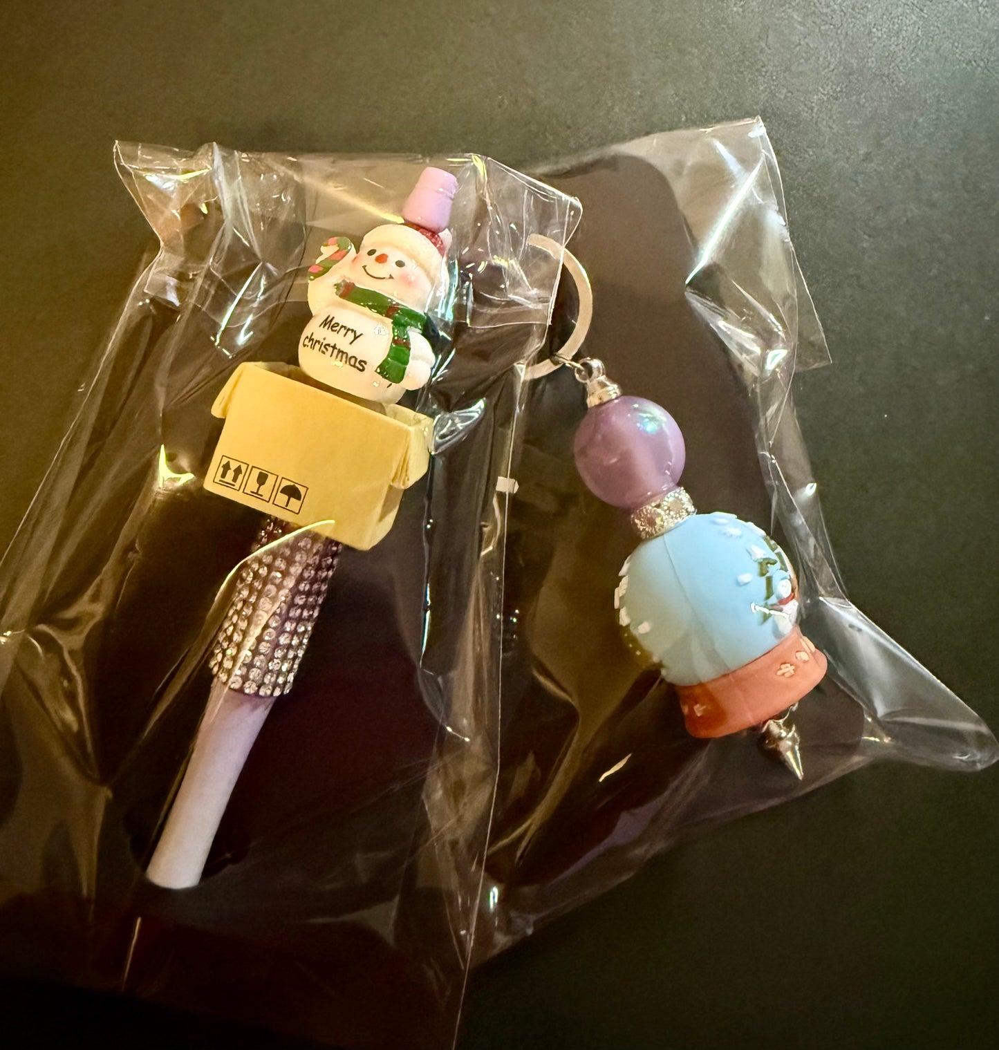 2 piece Christmas pen and keychain bundle